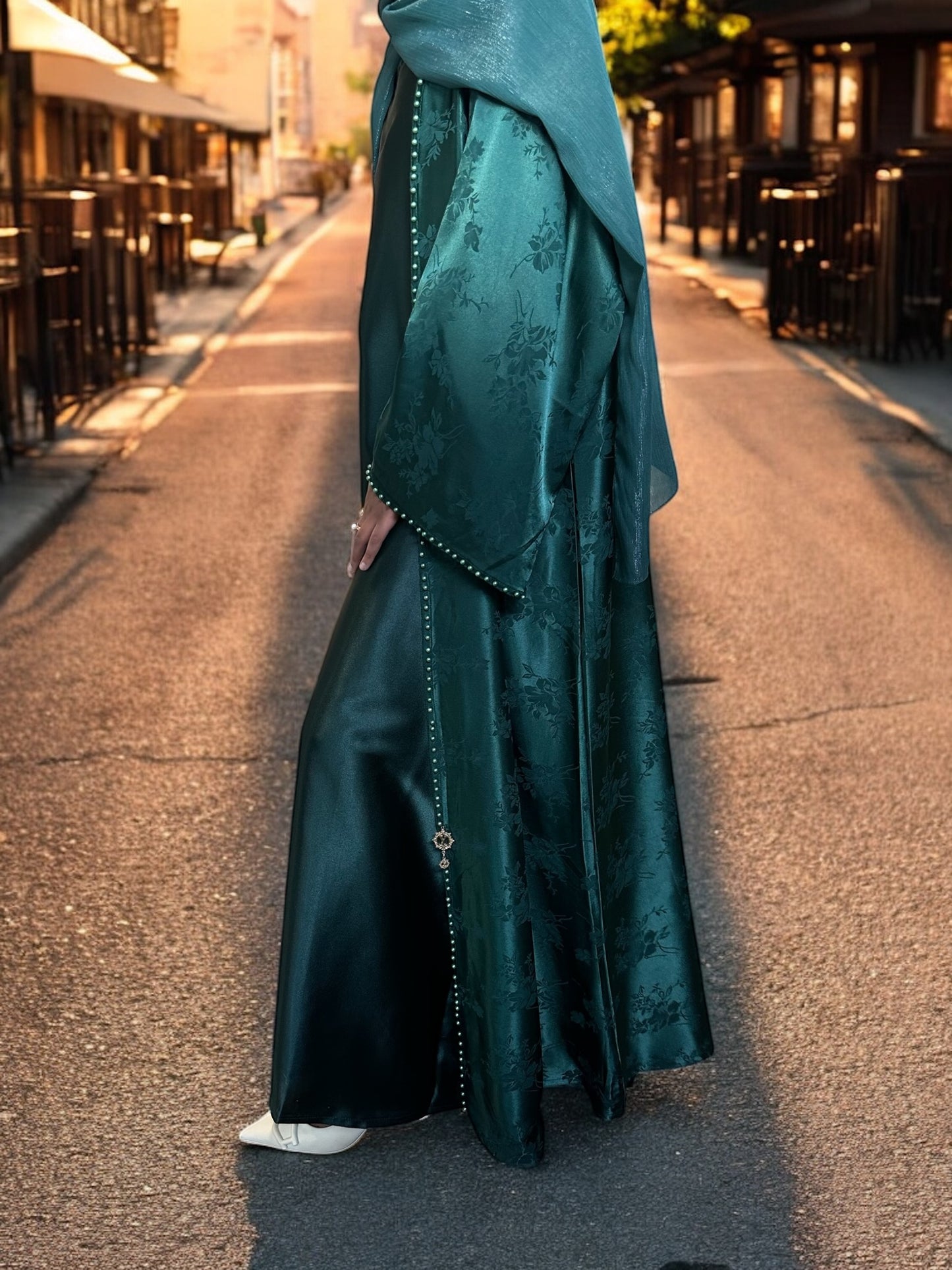 Pearl Bloom Abaya Set