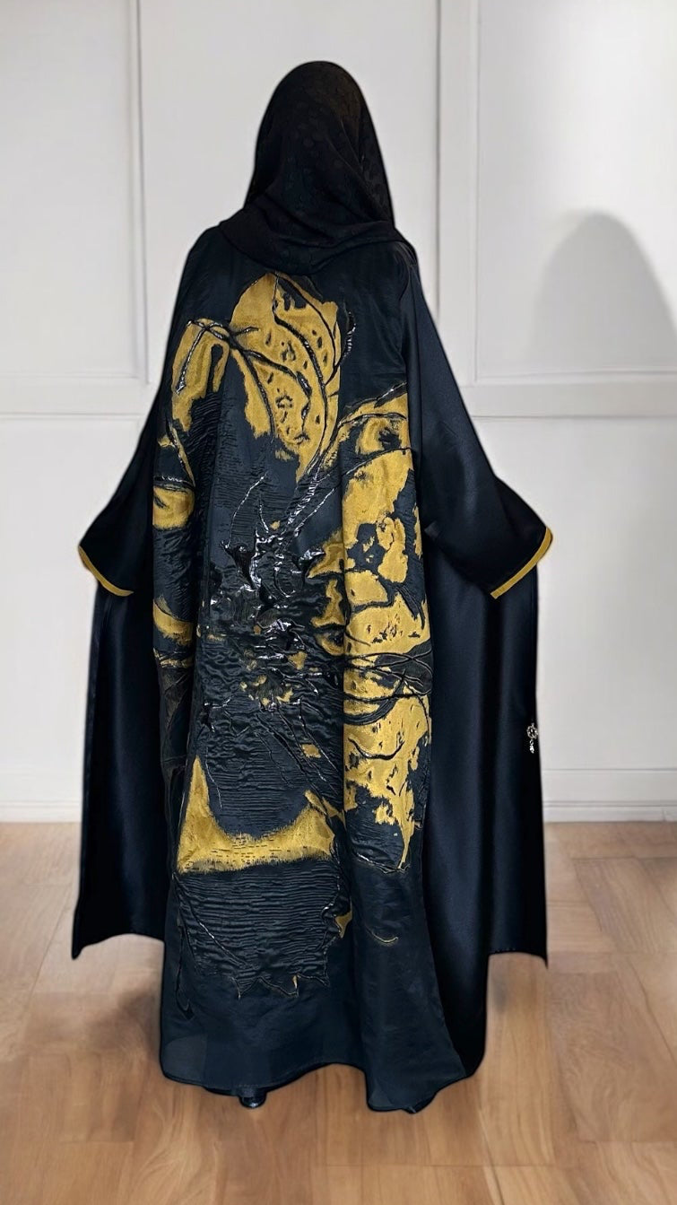 Golden Mustard Bloom Abaya