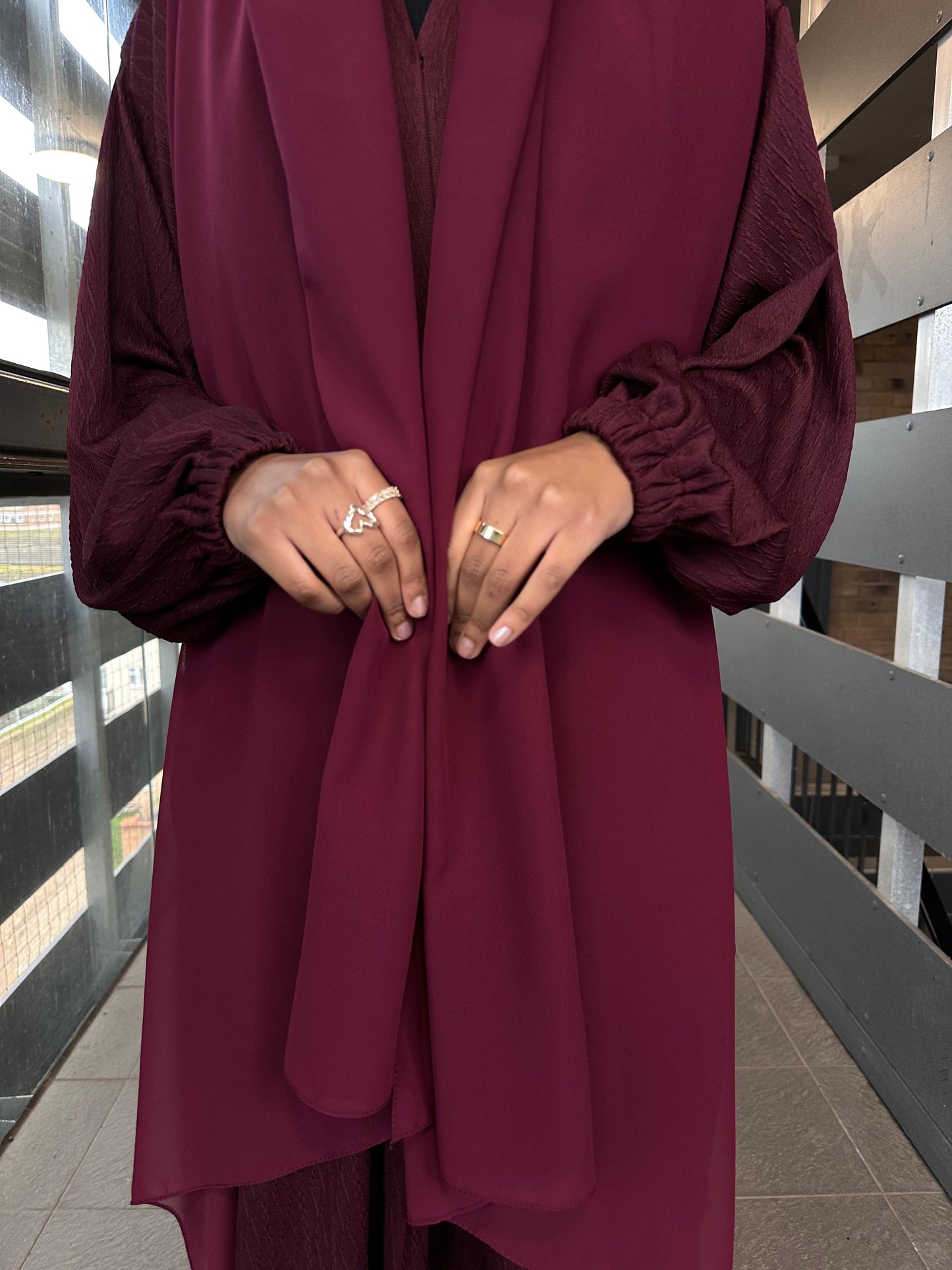 Burgundy Knit Abaya