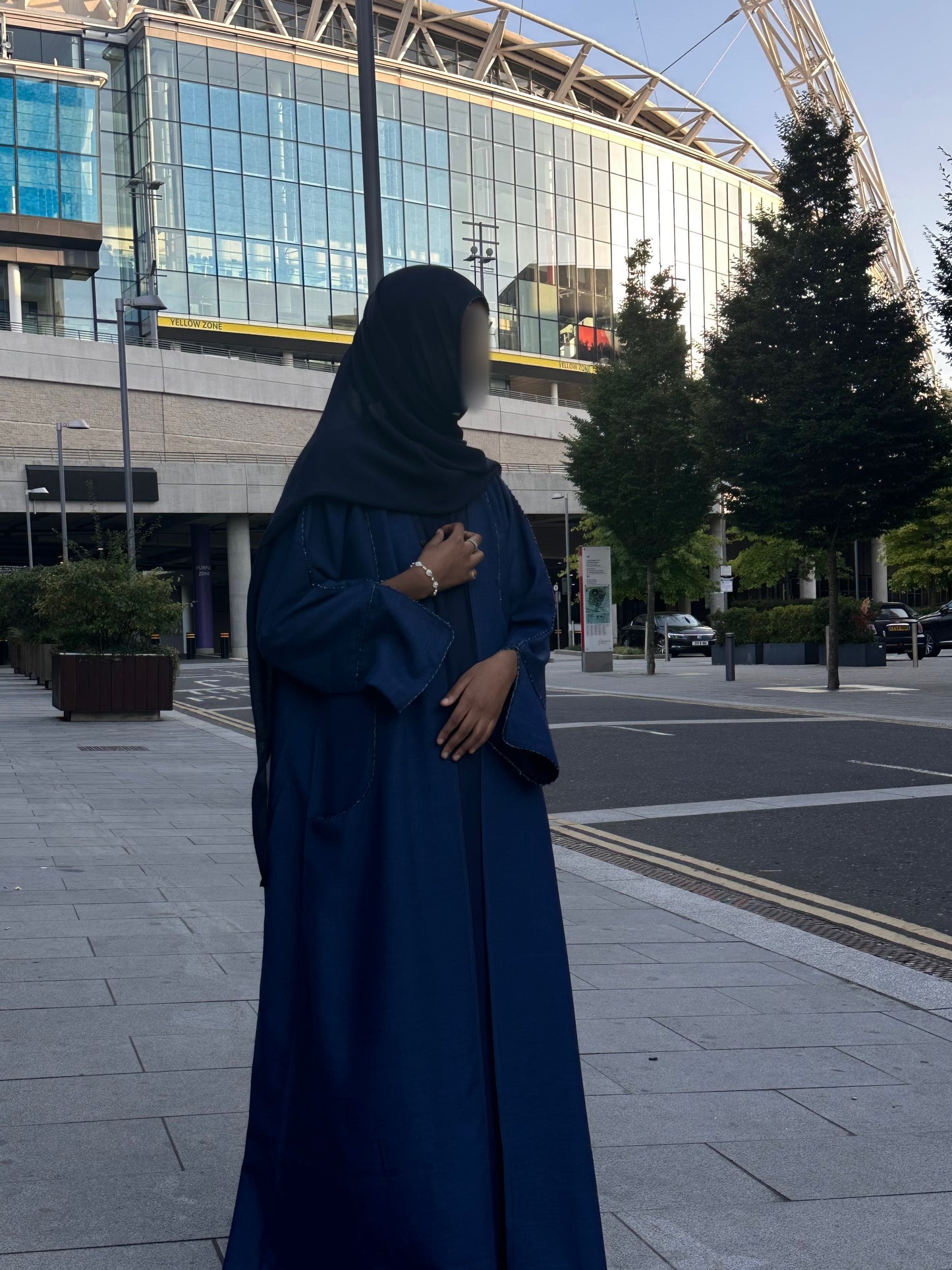 Elegance in Blue Open Abaya