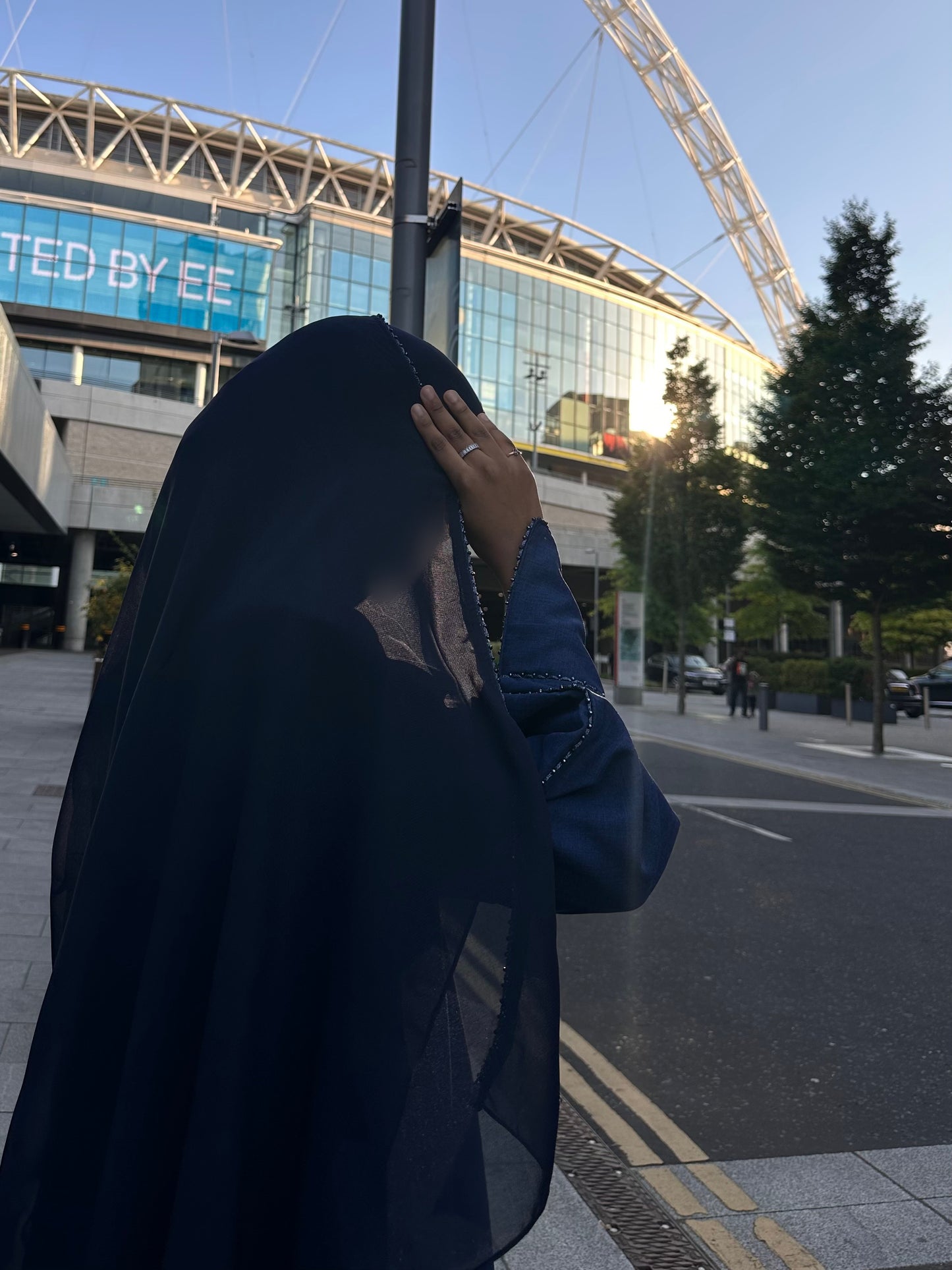 Elegance in Blue Open Abaya