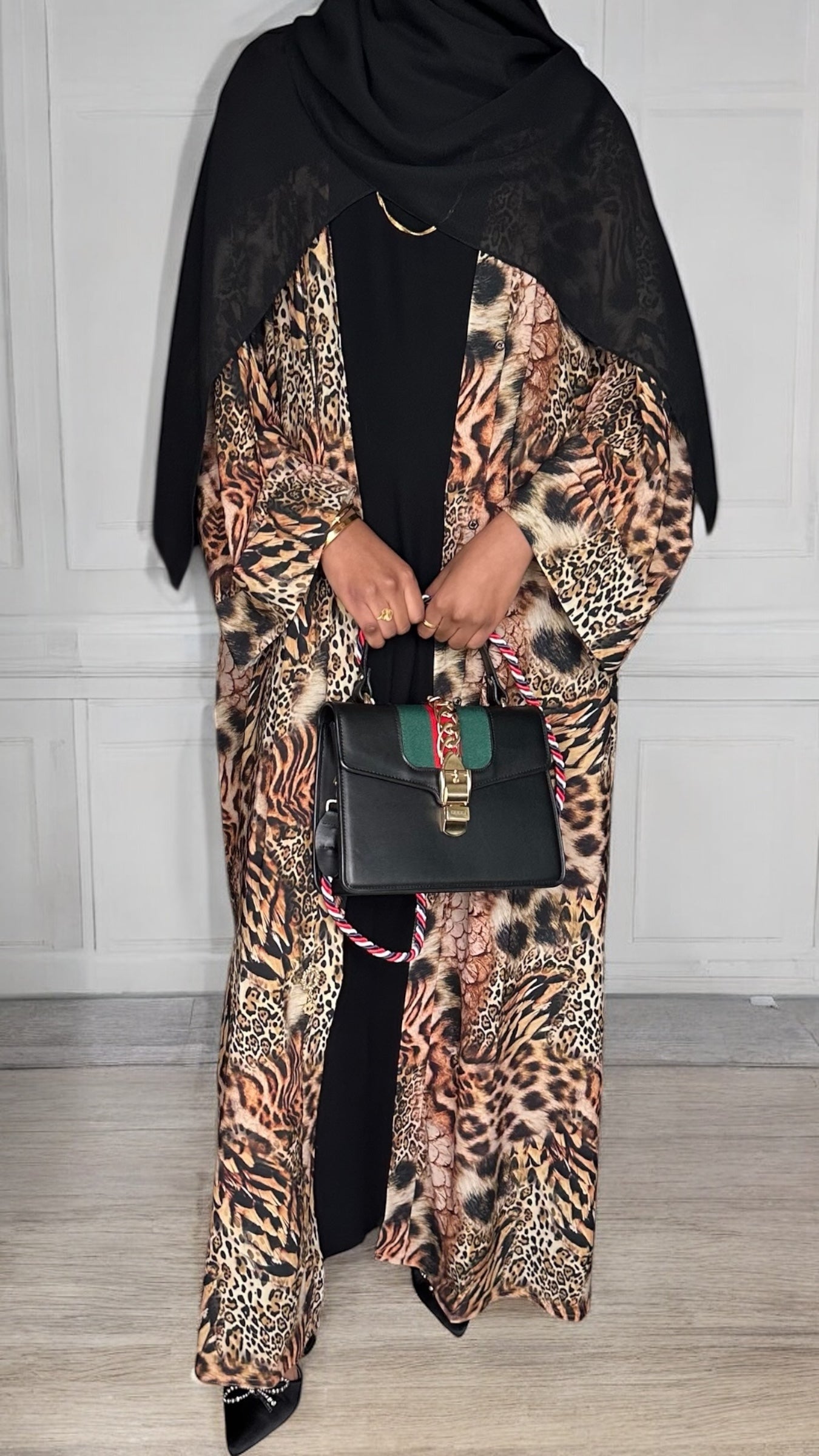 Silken Leopard abaya