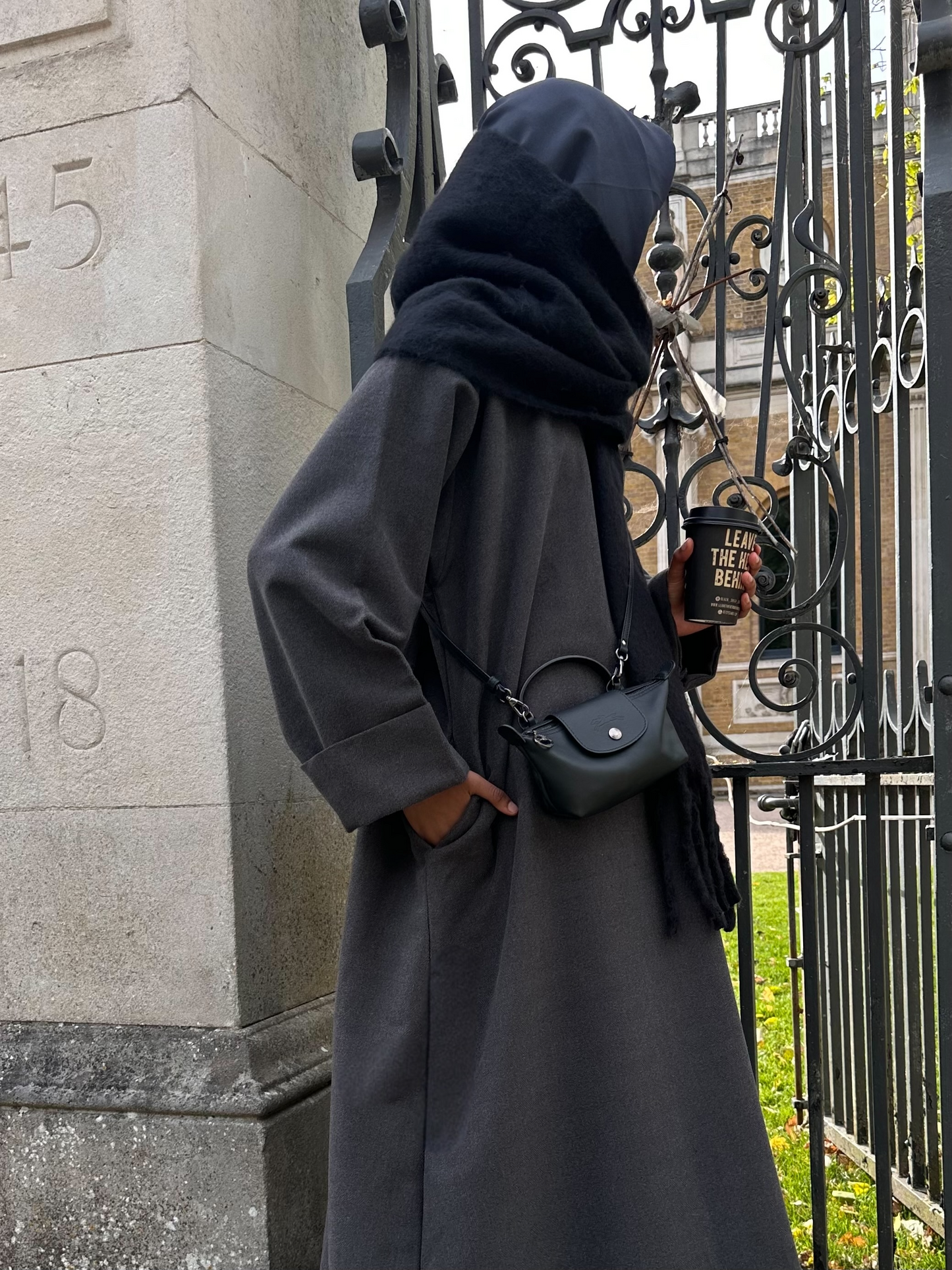 Charcoal Wool Blend Abaya