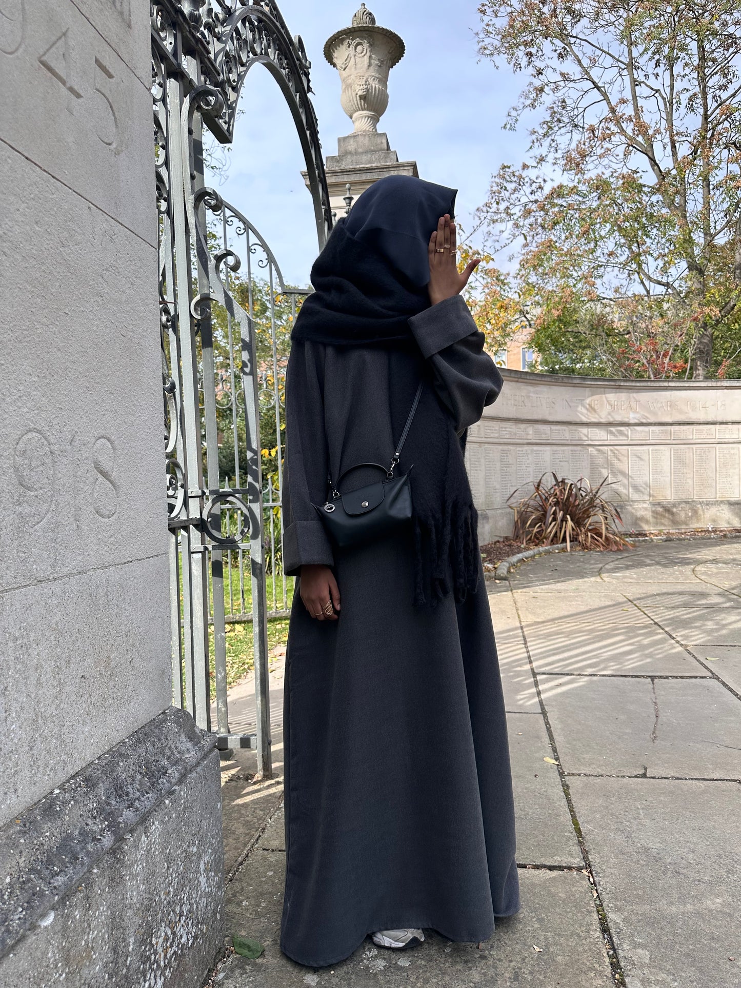 Charcoal Wool Blend Abaya