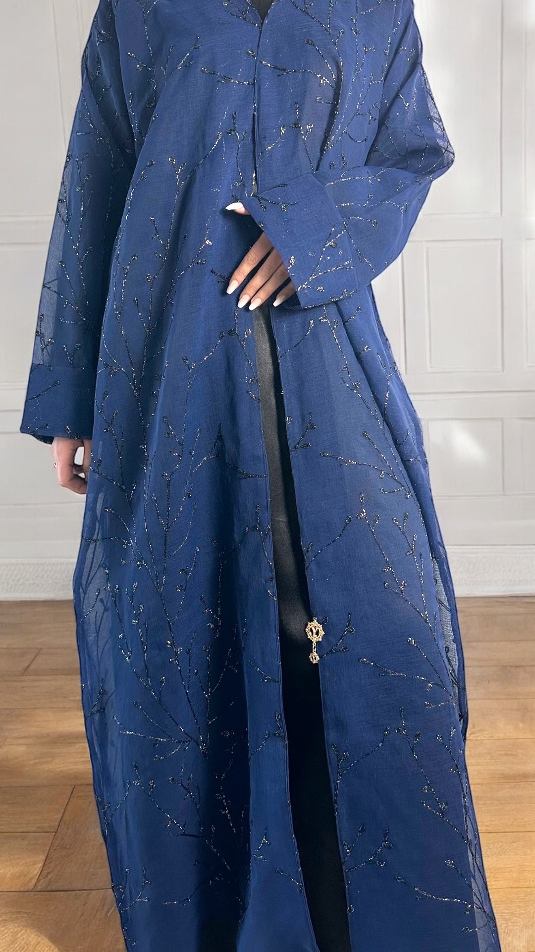 Gilded Floral Elegance Abaya Set