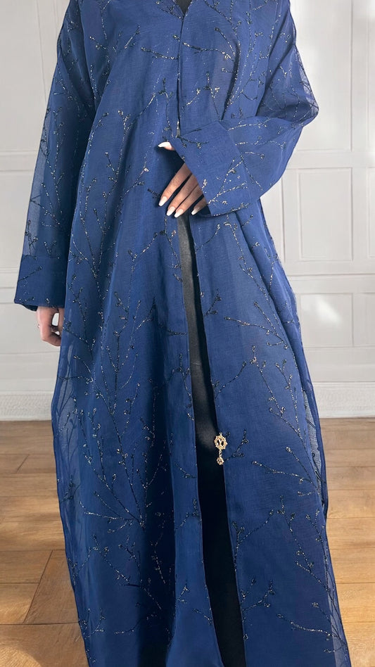 Gilded Floral Elegance Abaya Set