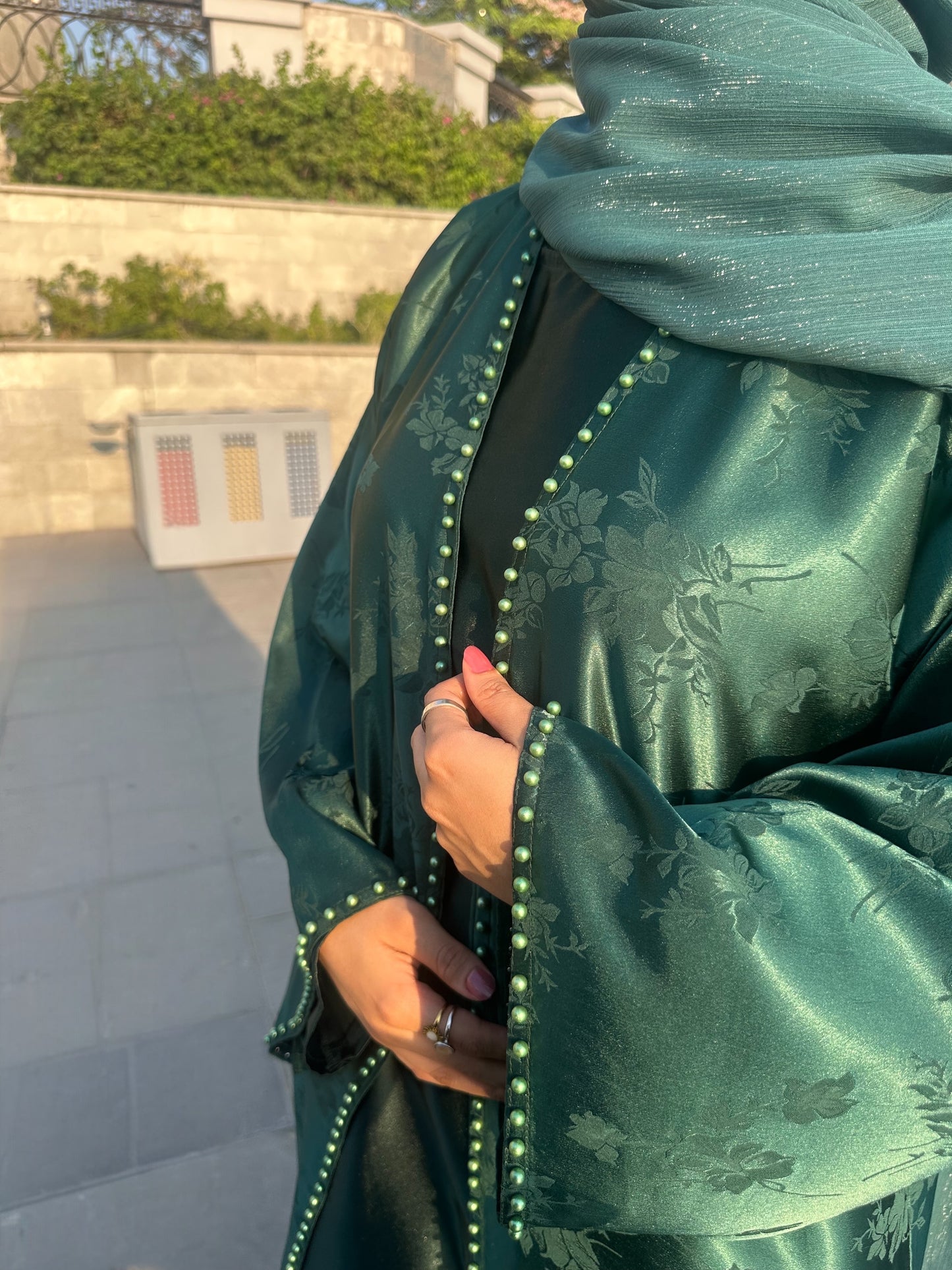 Pearl Bloom Abaya Set