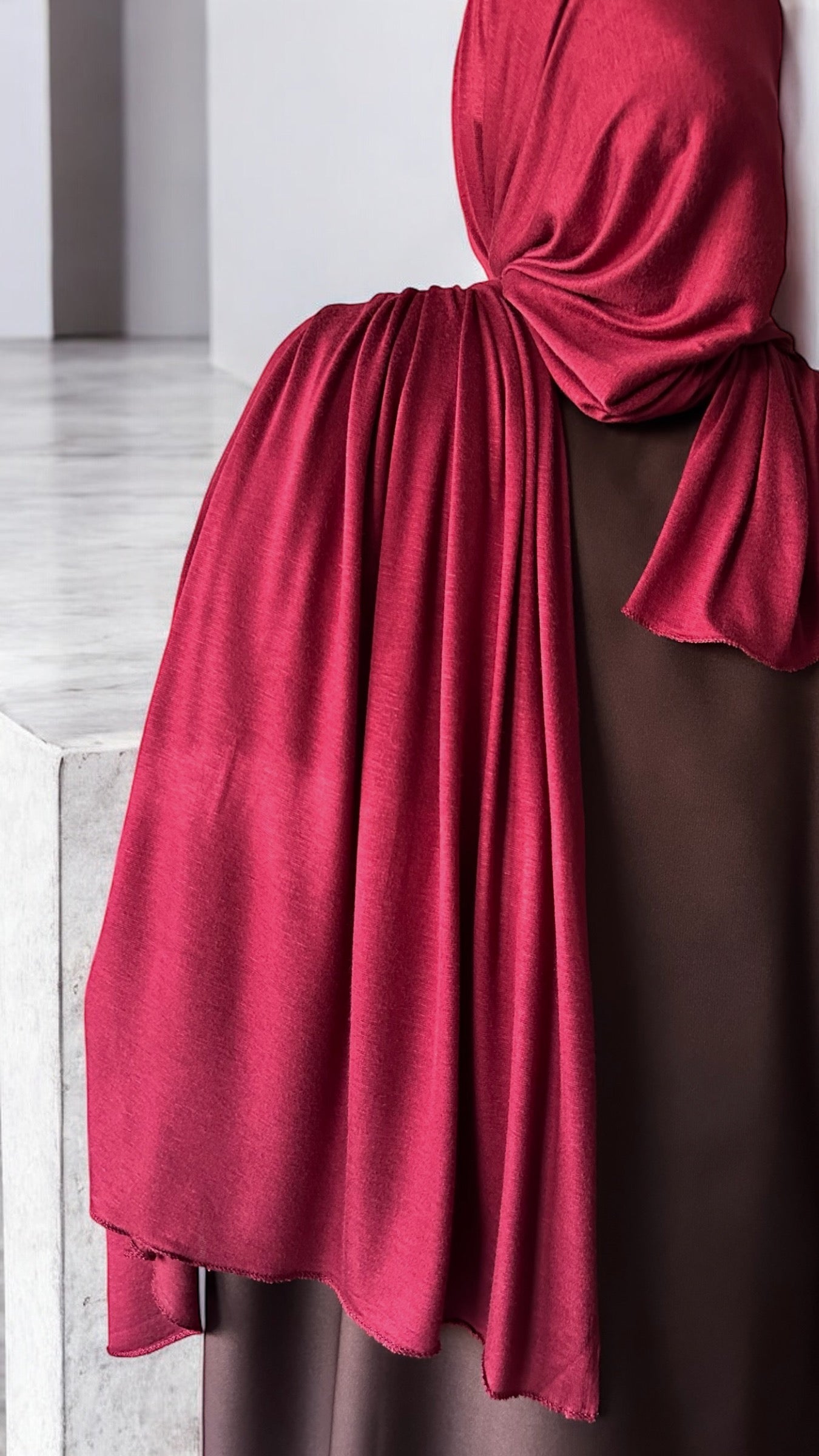 Burgundy Jersey Scarf