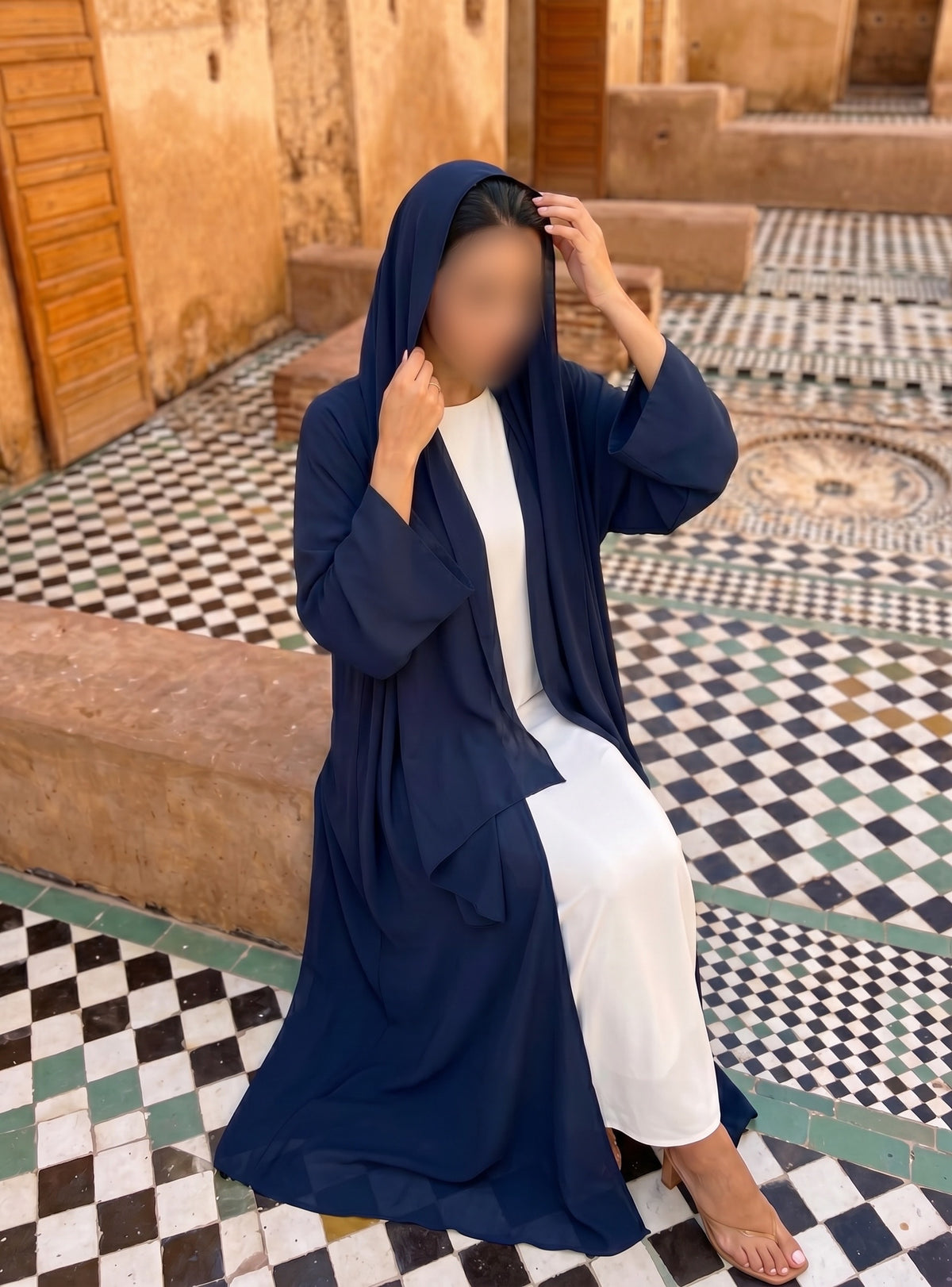 Bahr Abaya Set (Navy Blue)