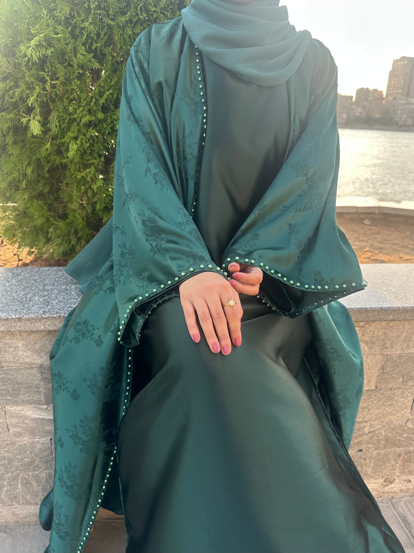 Pearl Bloom Abaya Set