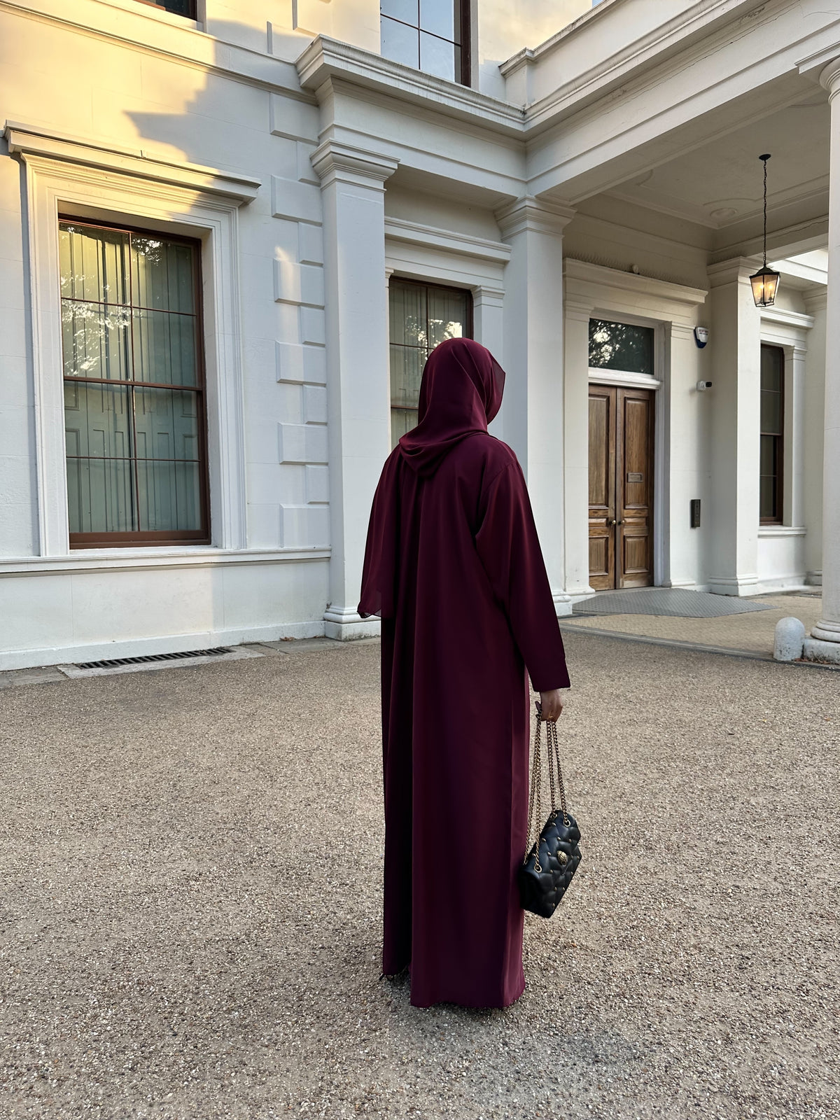 Burgundy Elegance Closed Abaya Set