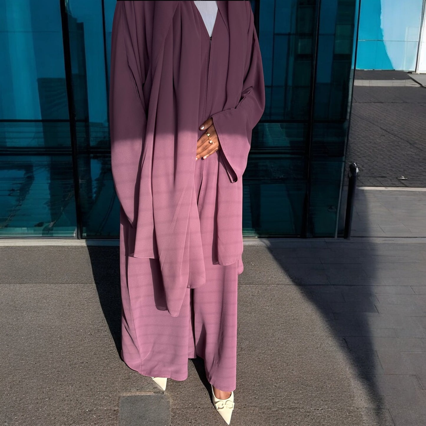 Faded Purple Abaya Set