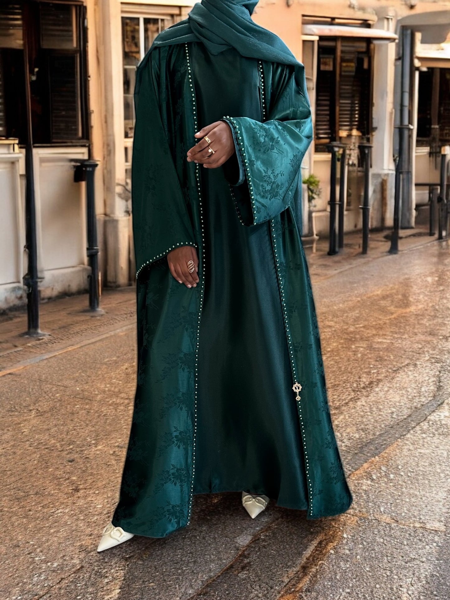 Pearl Bloom Abaya Set