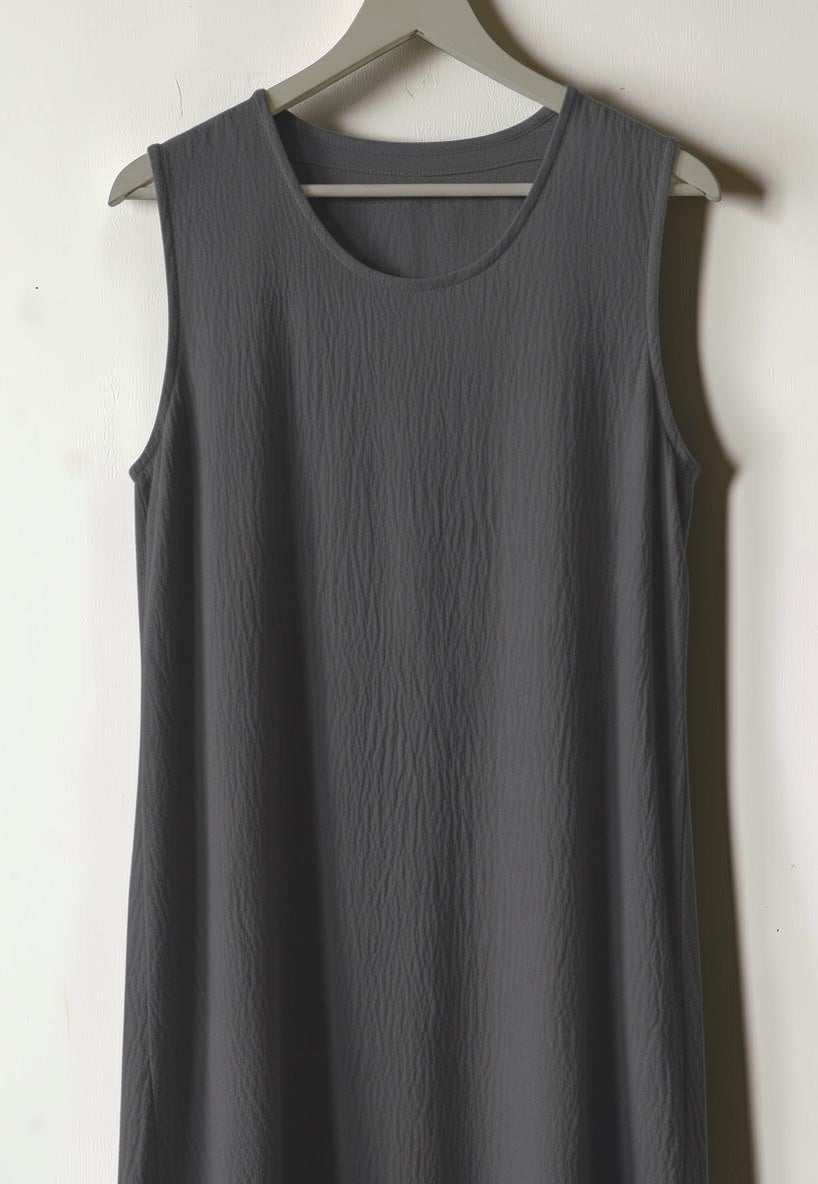 Grey sleeveless crinkled dress