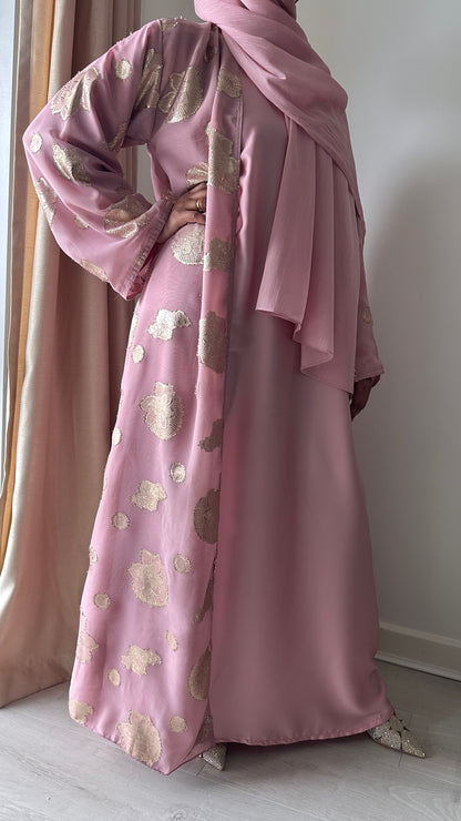 Fleur-de-Luxe Pink Abaya (clearance)