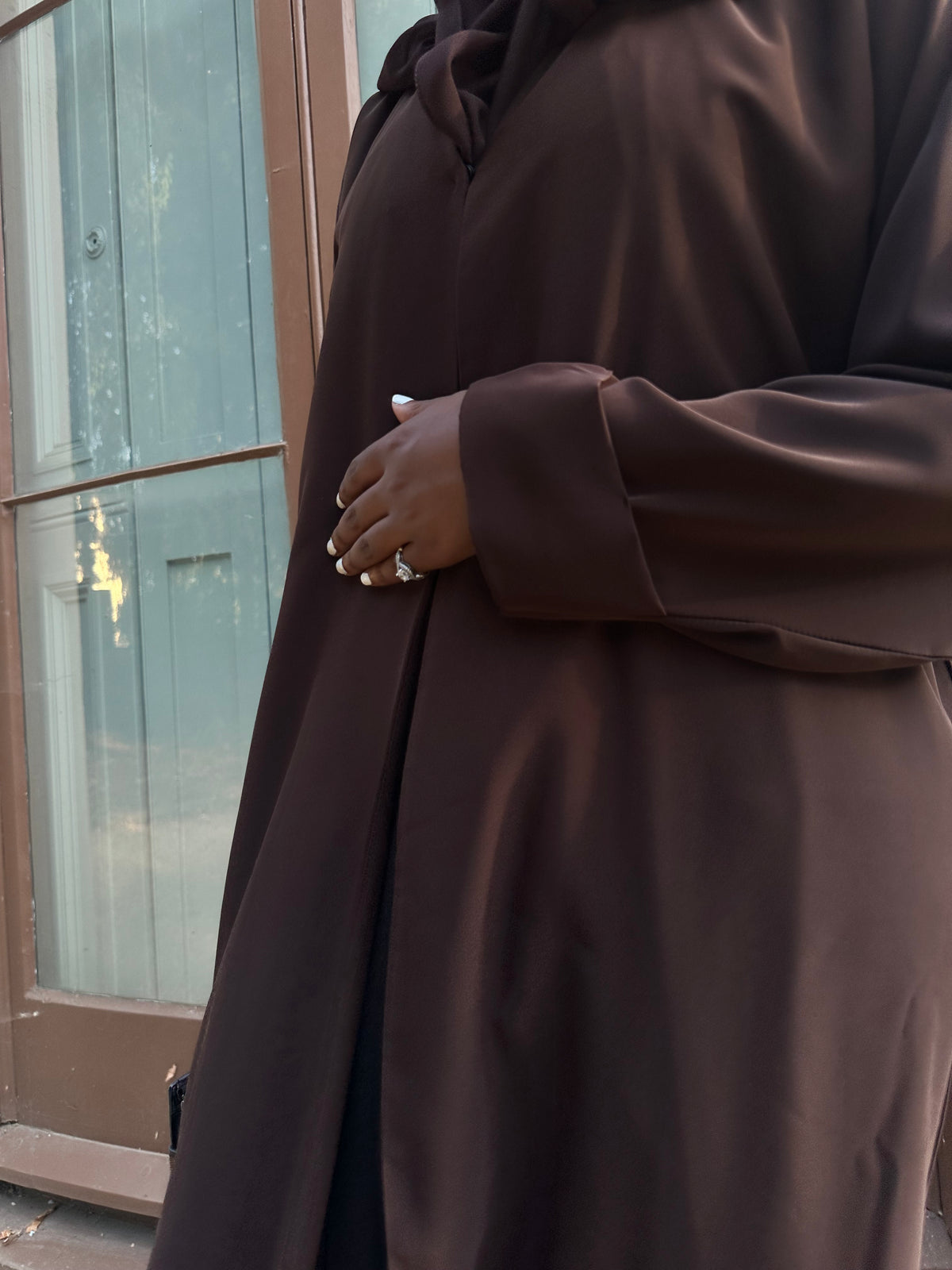 Espresso Elegance Abaya Set