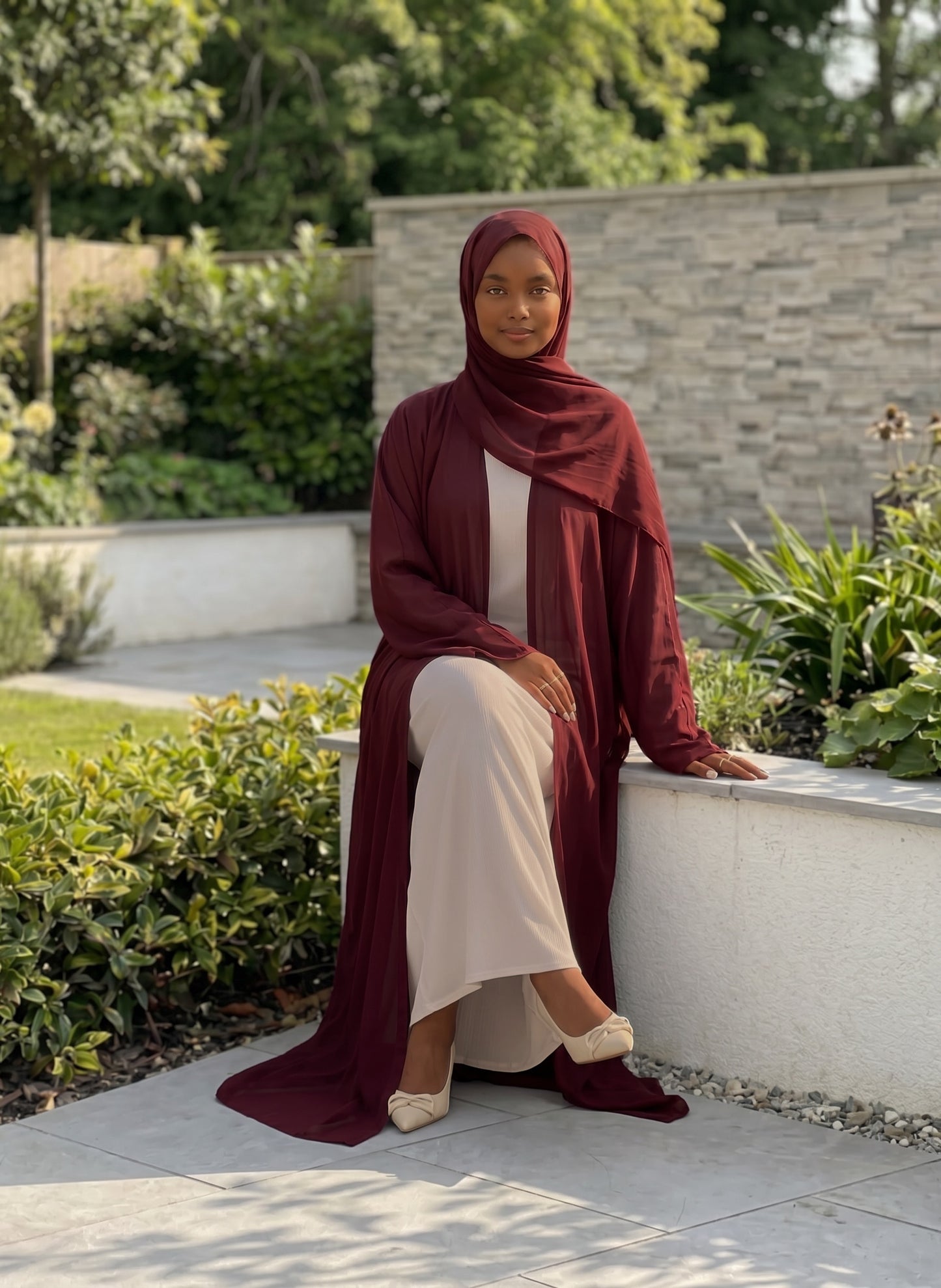 Burgundy Abaya Set (CLEARANCE last size)