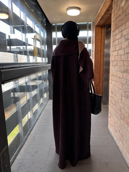 Espresso Brown Closed Corduroy Abaya