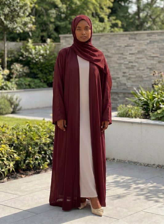 Burgundy Abaya Set (CLEARANCE last size)