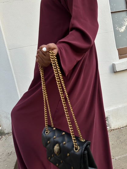 Burgundy Elegance Closed Abaya Set