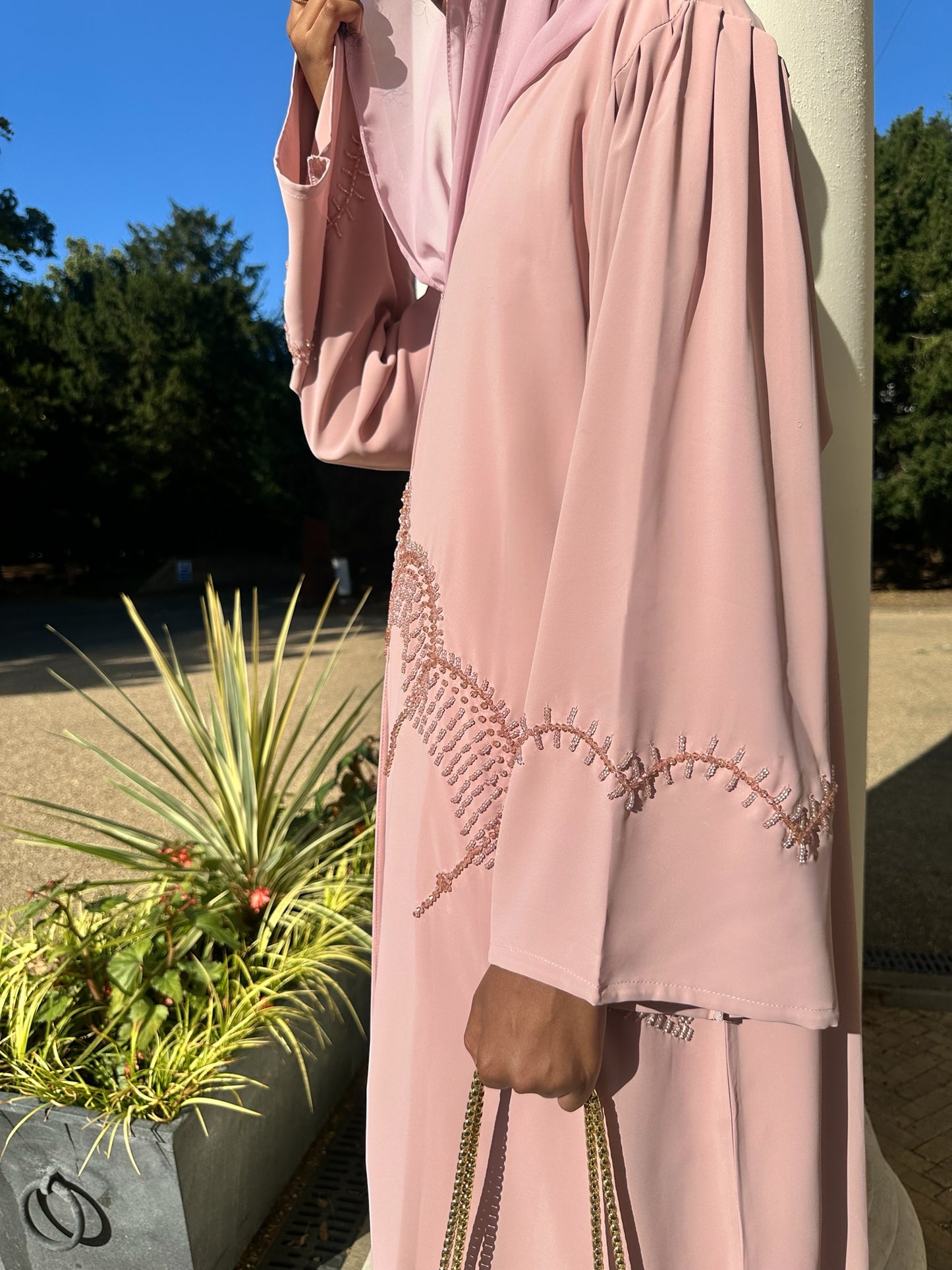 Blush Beaded Abaya