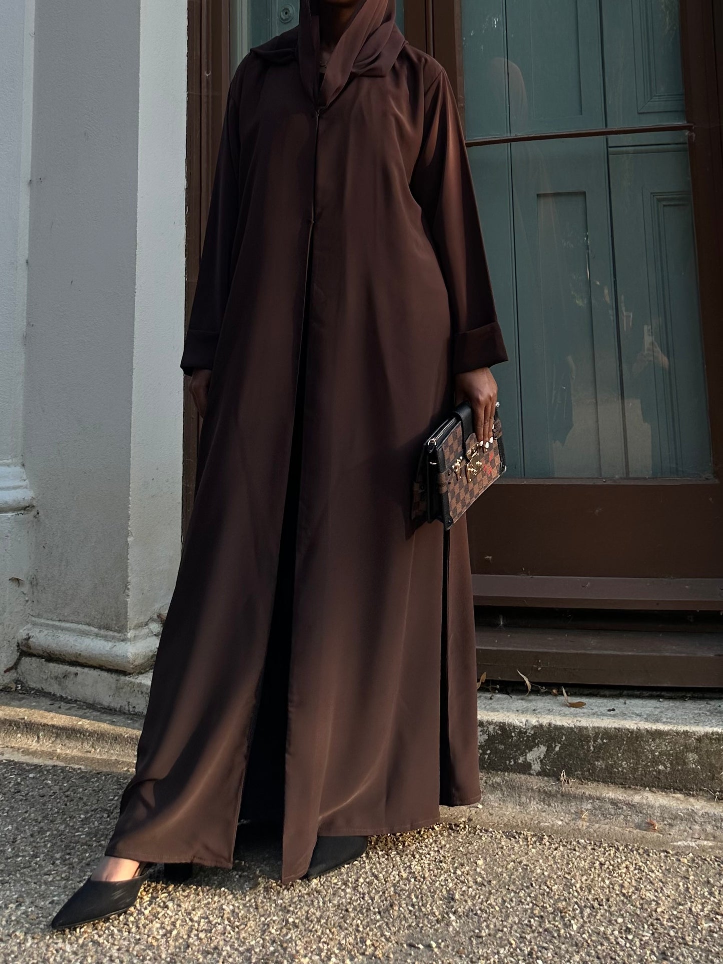 Espresso Elegance Abaya Set