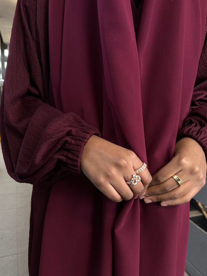 Burgundy Knit Abaya