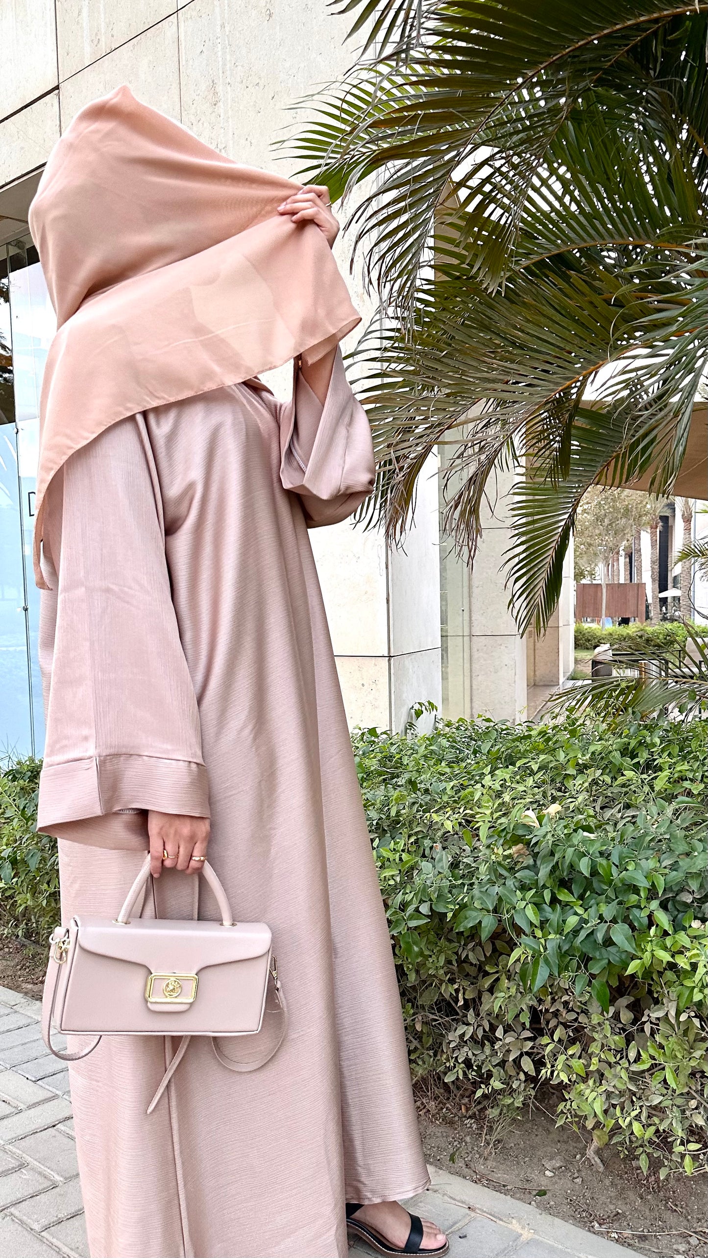 Golden closed abaya