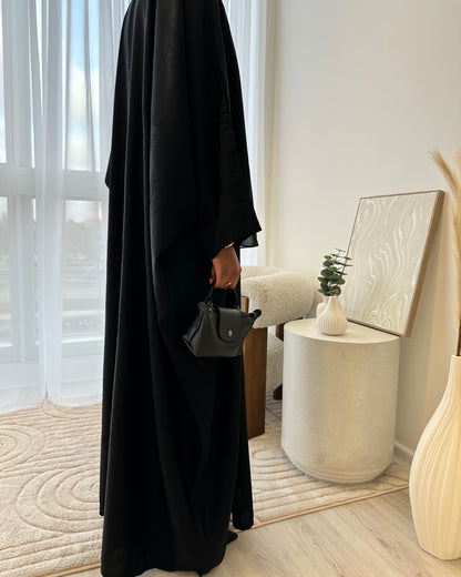 Black Jacquard Oversized Abaya