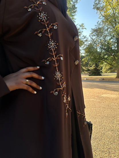 Espresso Stylish Élégance Abaya Set