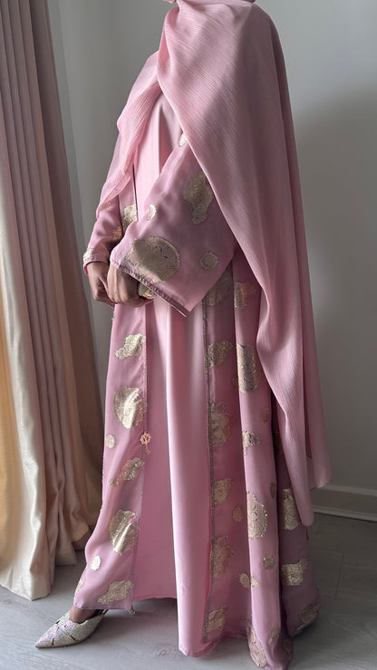 Fleur-de-Luxe Pink Abaya (clearance)