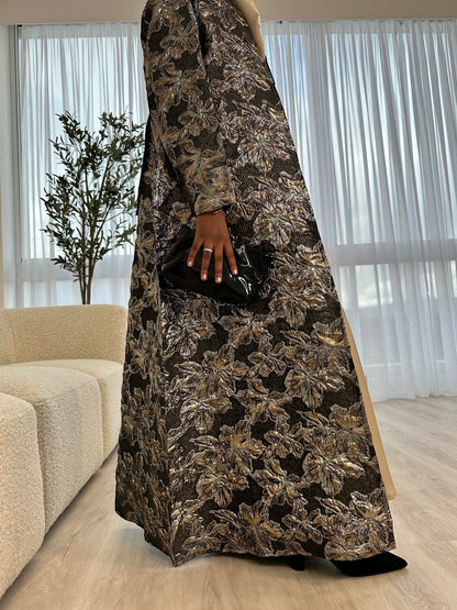 Regal Jacquard Open Abaya