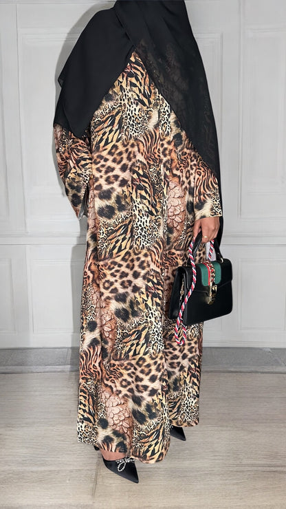 Silken Leopard abaya