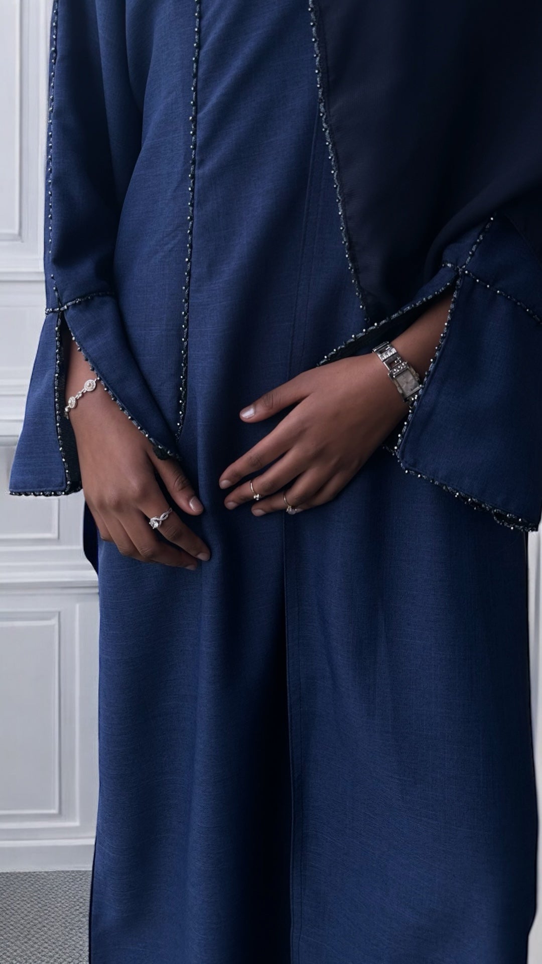 Elegance in Blue Abaya