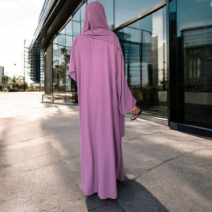 Faded Purple Chiffon Abaya Set