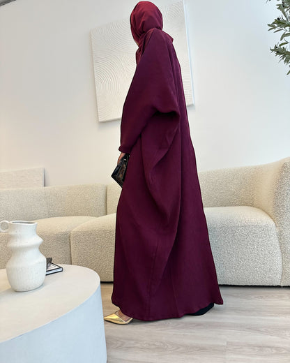 The Burgundy Elegance Abaya Set