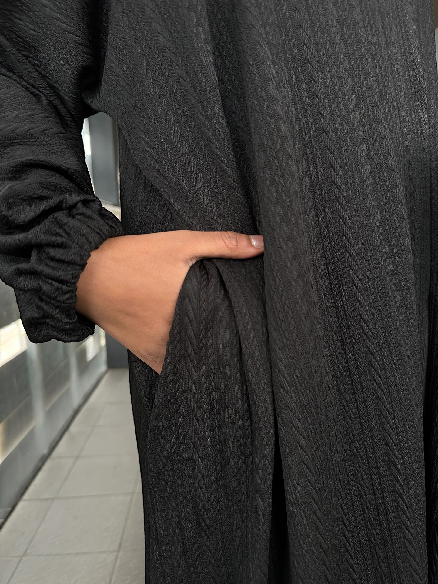 Black Knit Abaya