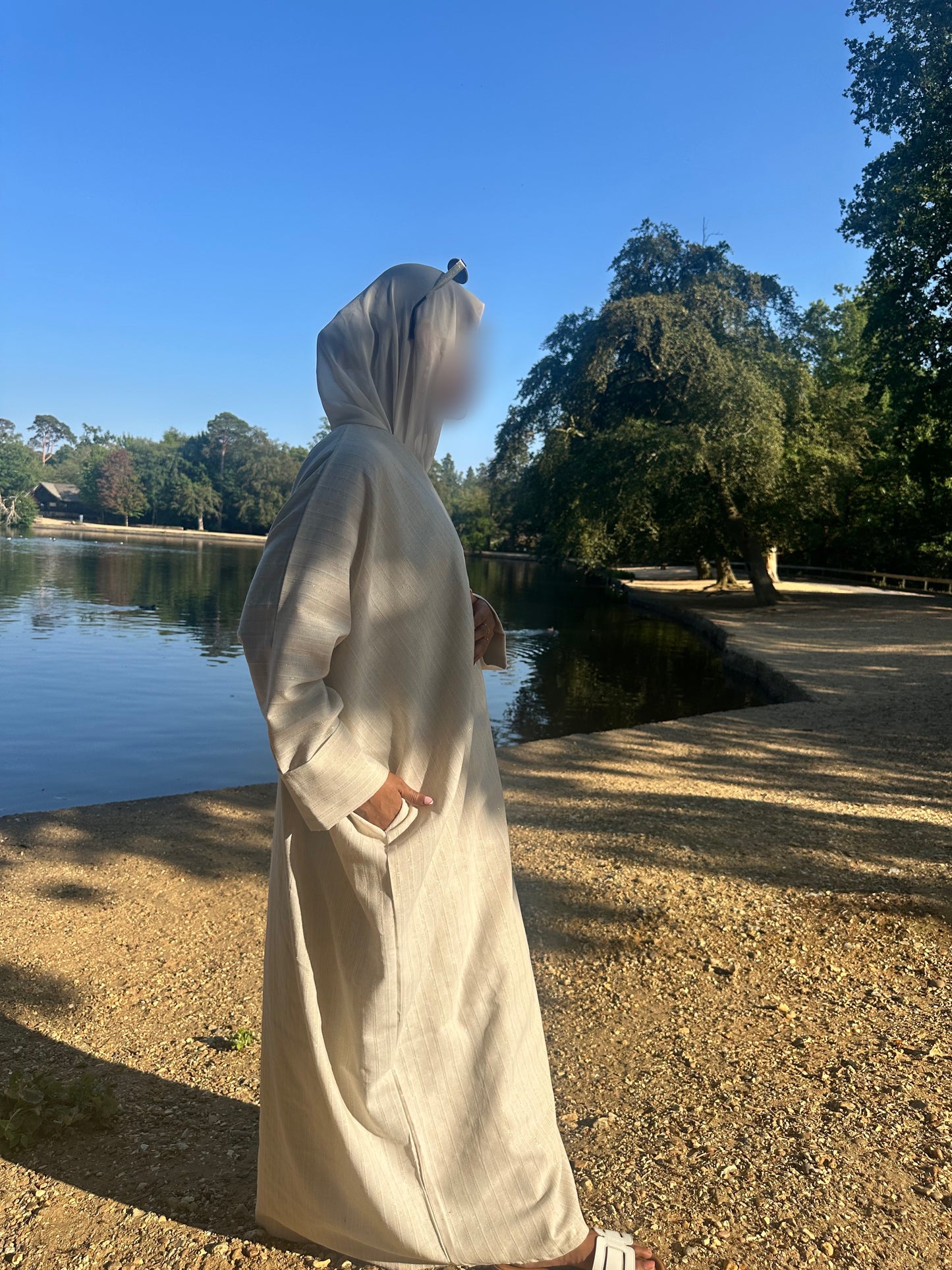 Golden Whisper Linen Kimono Abaya