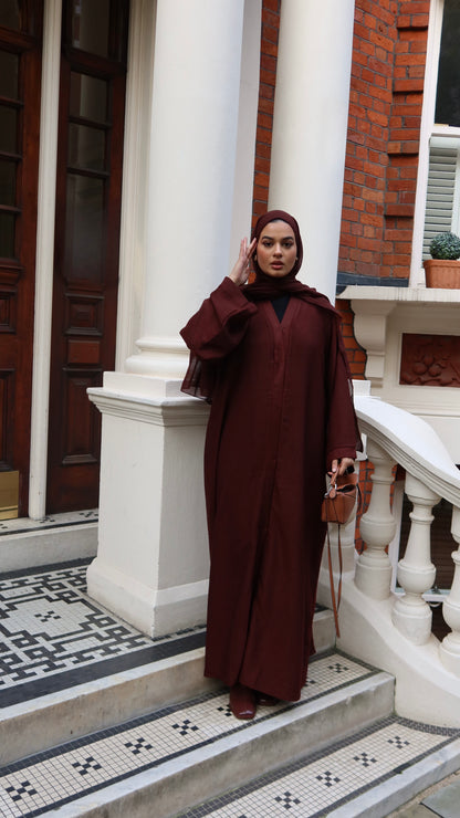 Maroon Frost Abaya