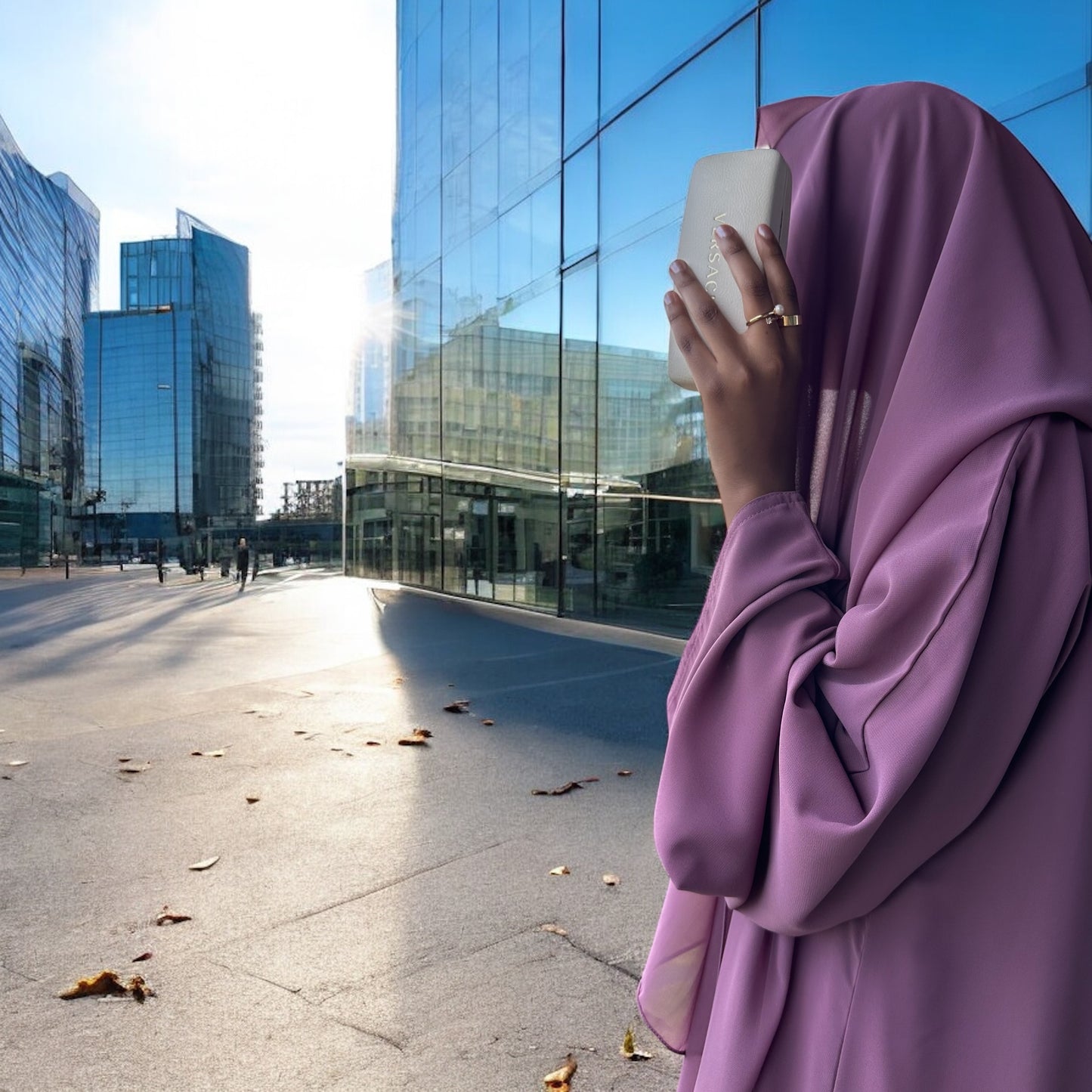 Faded Purple Chiffon Abaya Set