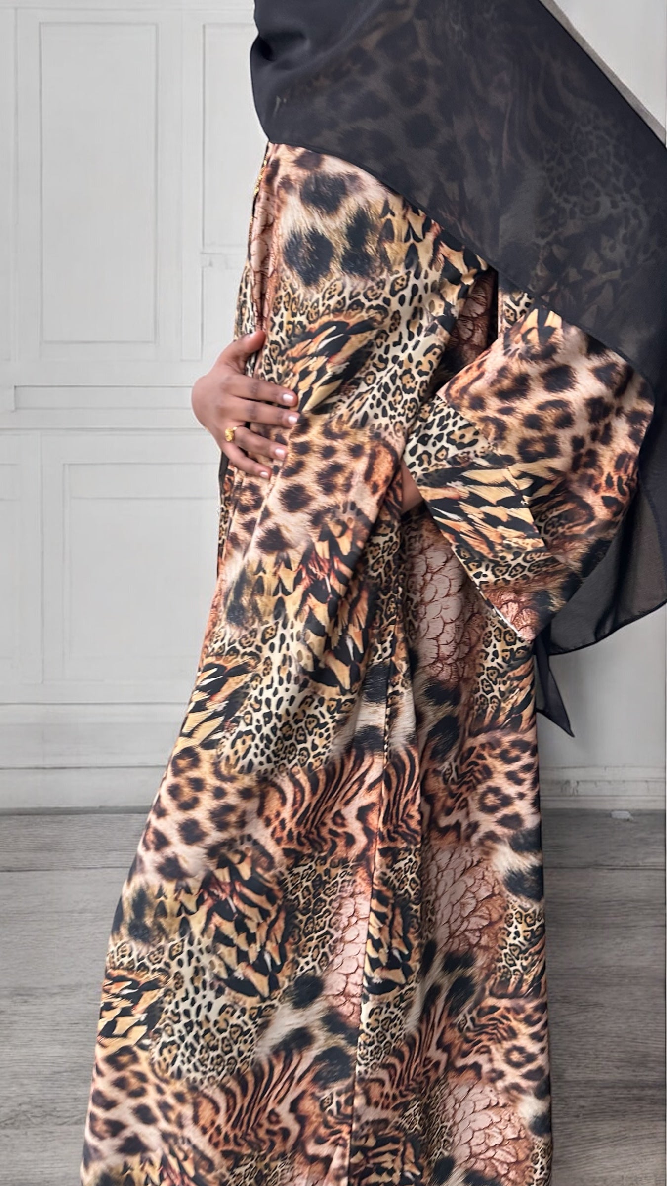 Silken Leopard abaya