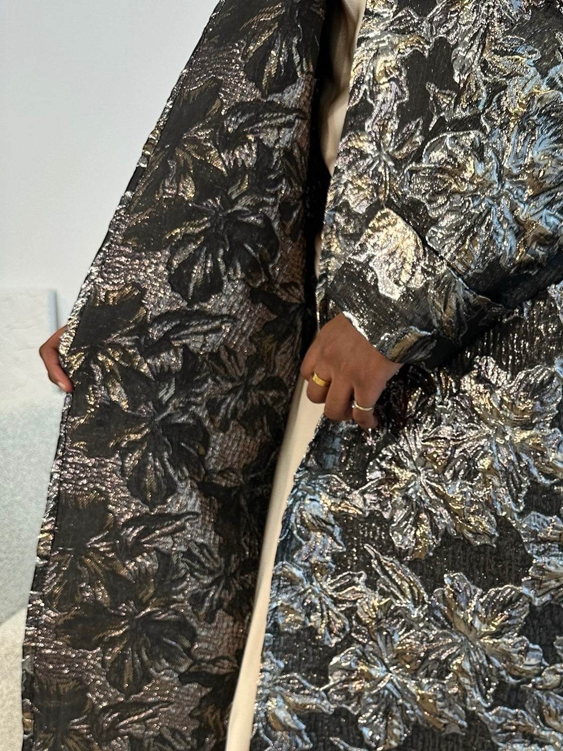 Regal Jacquard Open Abaya