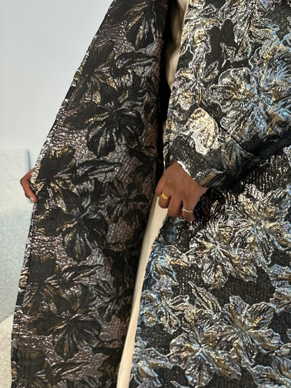 Regal Jacquard Open Abaya