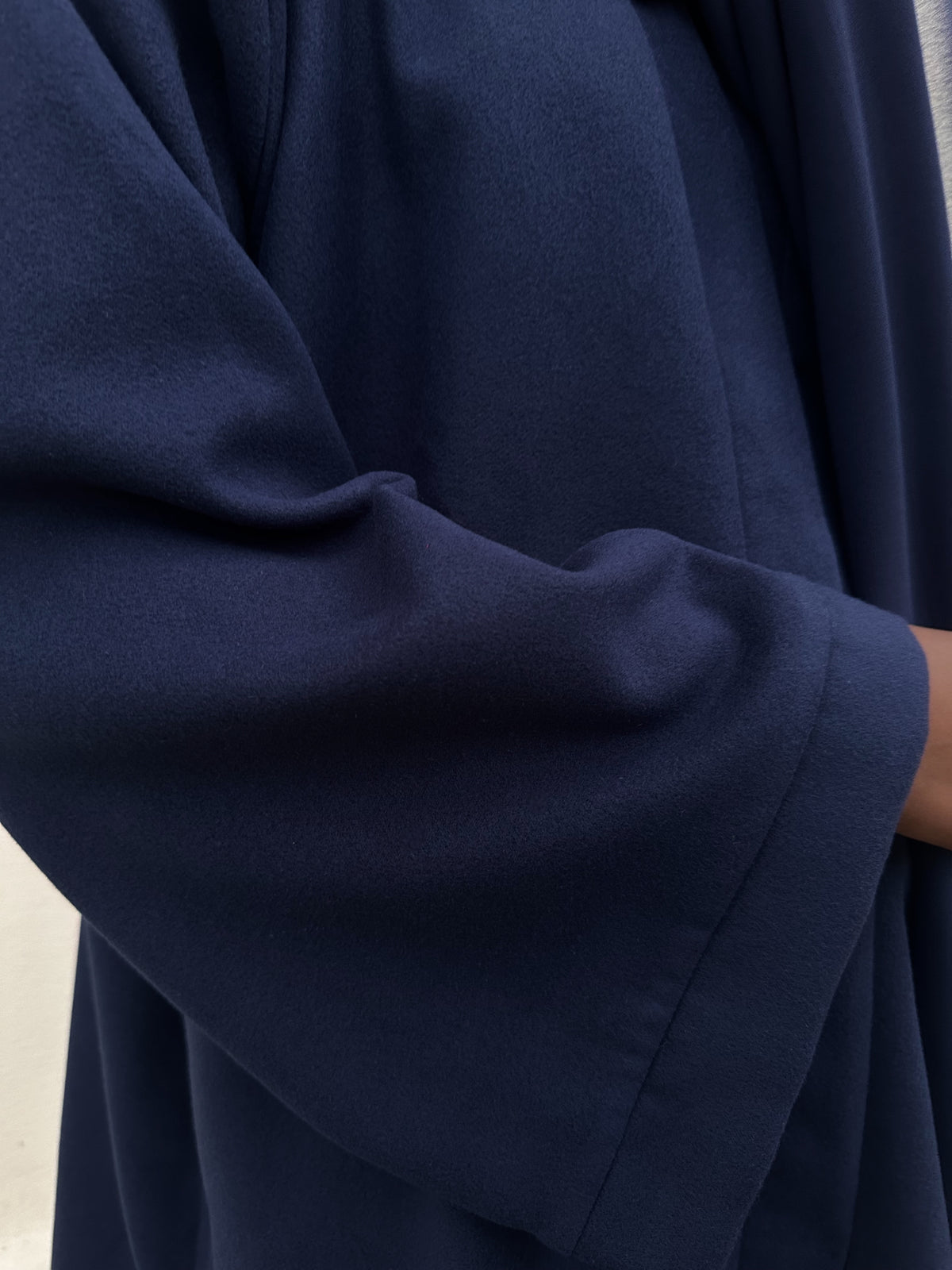 Midnight Navy Wool Abaya Kimono