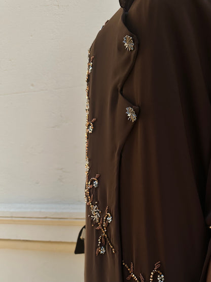 Espresso Stylish Élégance Abaya Set