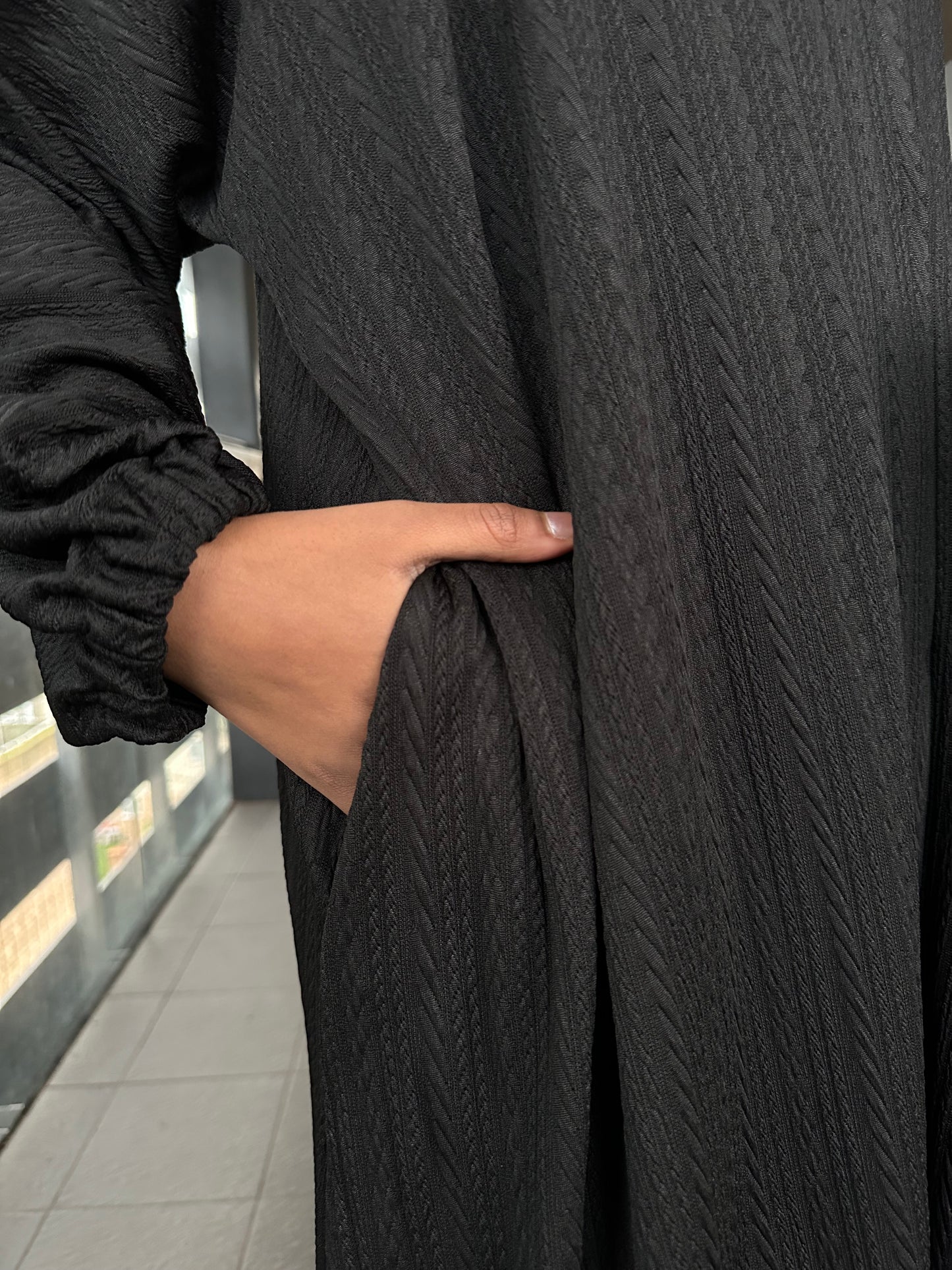 Black Knit Abaya