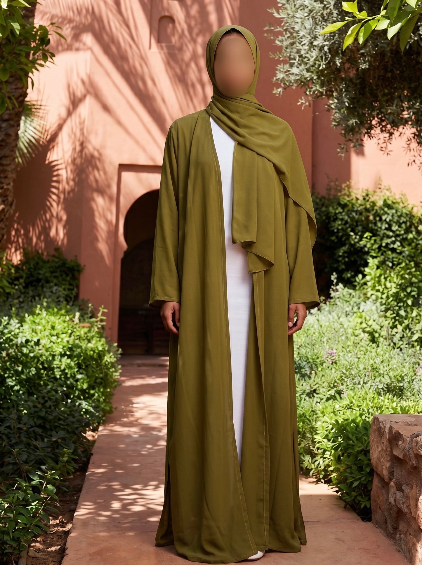 Zaytouna Abaya Set (Olive Green)