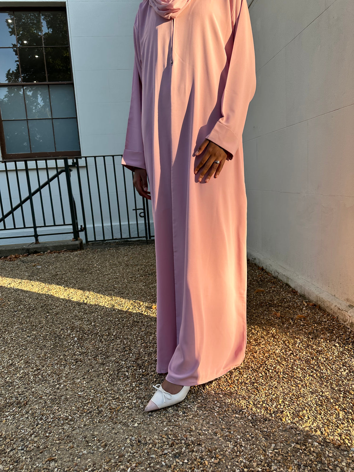 Blush Elegance Open Abaya Set