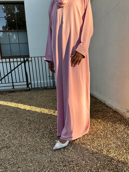 Blush Elegance Open Abaya Set