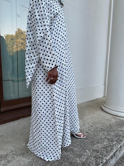 Polka Dot Rhinestone Dress Set (Slim Cut)